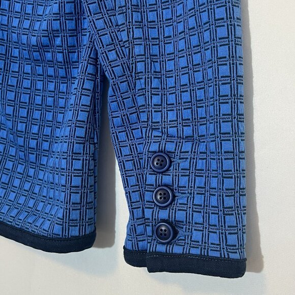 CAbi Scholarship Knit Blazer Jacket Medium Size Navy Blue Stretch Career Work - Picture 11 of 14